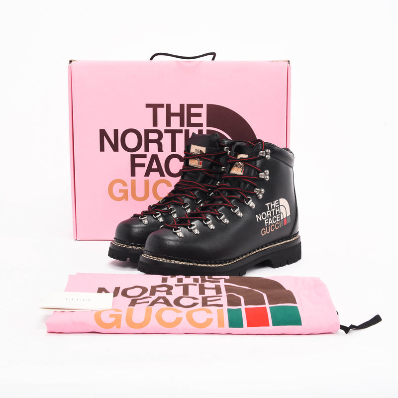 Gucci x The North Face Black Leather Ankle Boots 11 - Blue Spinach