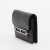 Hermes Noir Shiny Lizard Roulis Slim Wallet - Blue Spinach