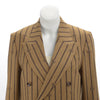 Gucci Brown Pinstriped GG Double Breasted Blazer IT 46 - Blue Spinach