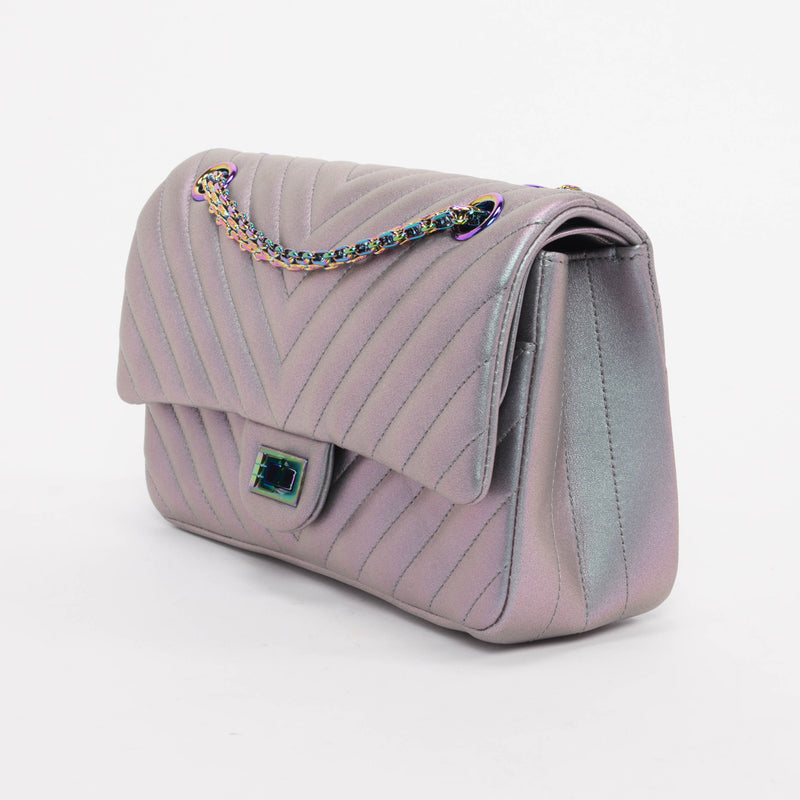 Chanel Purple Iridescent Chevron Reissue 2.55 Bag 225 - Blue Spinach