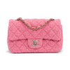 Chanel Pink Boucle Tweed Mini Rectangular Flap Bag - Blue Spinach