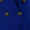 Balmain Royal Blue Wool Twill Longline Blazer FR 40 - Blue Spinach