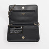 Chanel Black & Gold Velvet Camellia Wallet on Chain - Blue Spinach