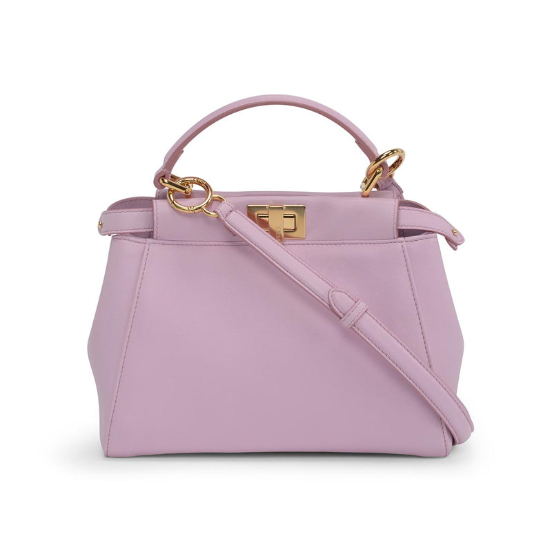 Fendi Pink Nappa Mini Peekaboo Bag - Blue Spinach