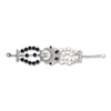 Chanel Black & White Crystal & Beads CC Bracelet - Blue Spinach