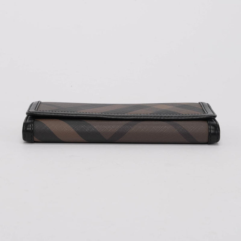 Burberry Smoke Check Canvas Molly Wallet - Blue Spinach