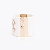 Chanel Cream & Gold Resin CC Cuff - Blue Spinach