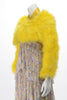 Gucci Yellow Marabou Bolero Jacket IT 38 - Blue Spinach