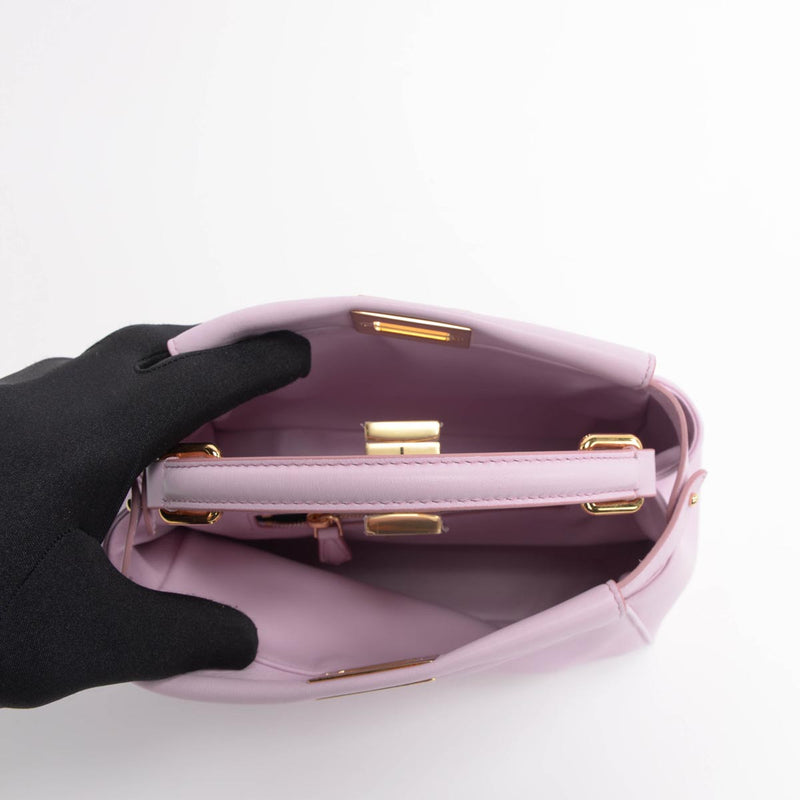 Fendi Pink Nappa Mini Peekaboo Bag - Blue Spinach