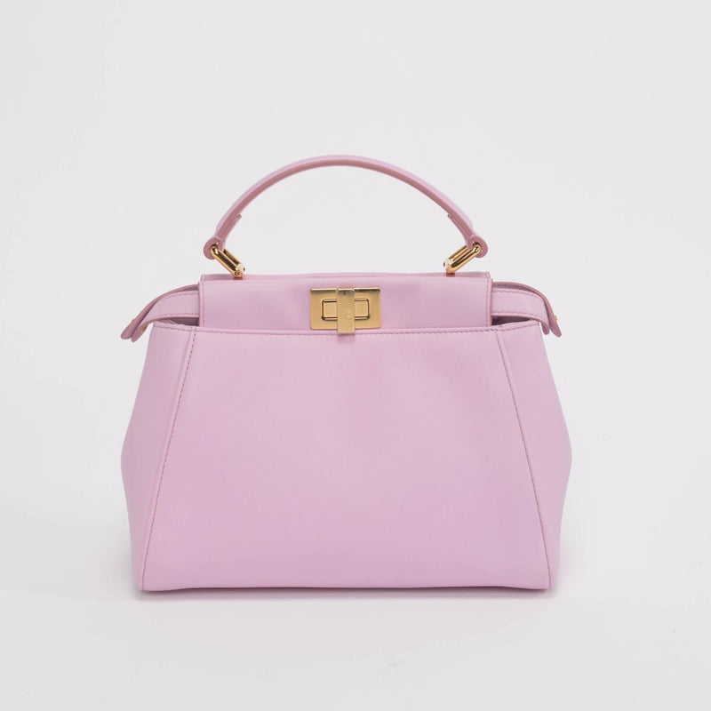 Fendi Pink Nappa Mini Peekaboo Bag - Blue Spinach