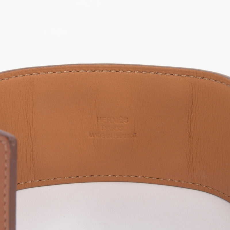 Hermes Cognac Leather Collier de Chien Shadow Bracelet - Blue Spinach