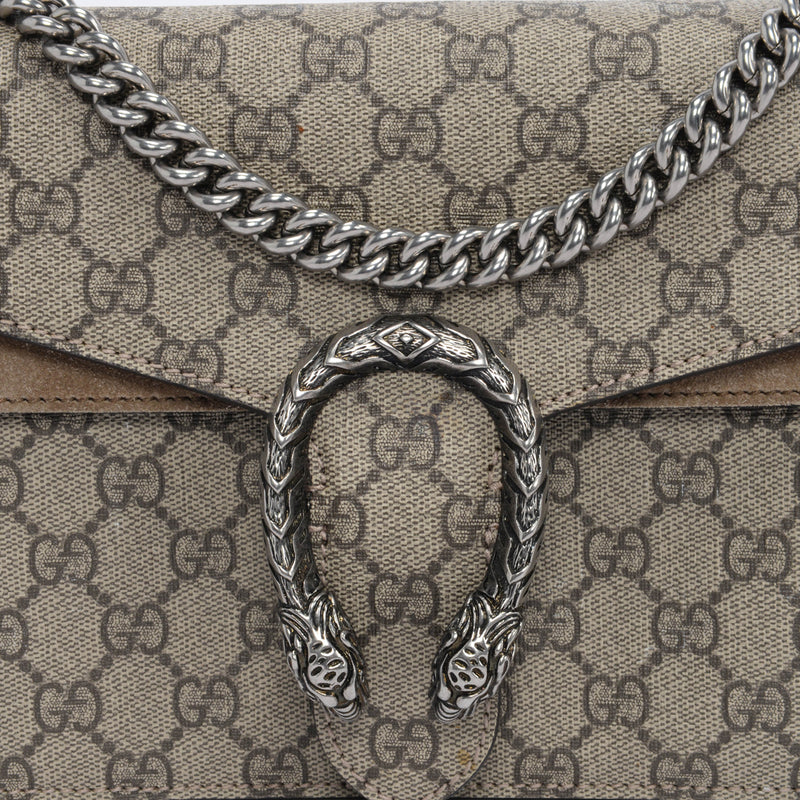 Gucci Beige GG Supreme Small Dionysus Bag - Blue Spinach