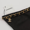 Chanel Black Lambskin CC Chain Gloves - Blue Spinach