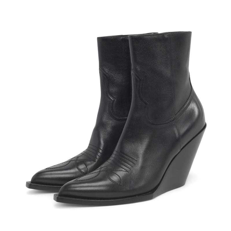 Celine Black Calfskin Moon Zipped Boots 40 - Blue Spinach