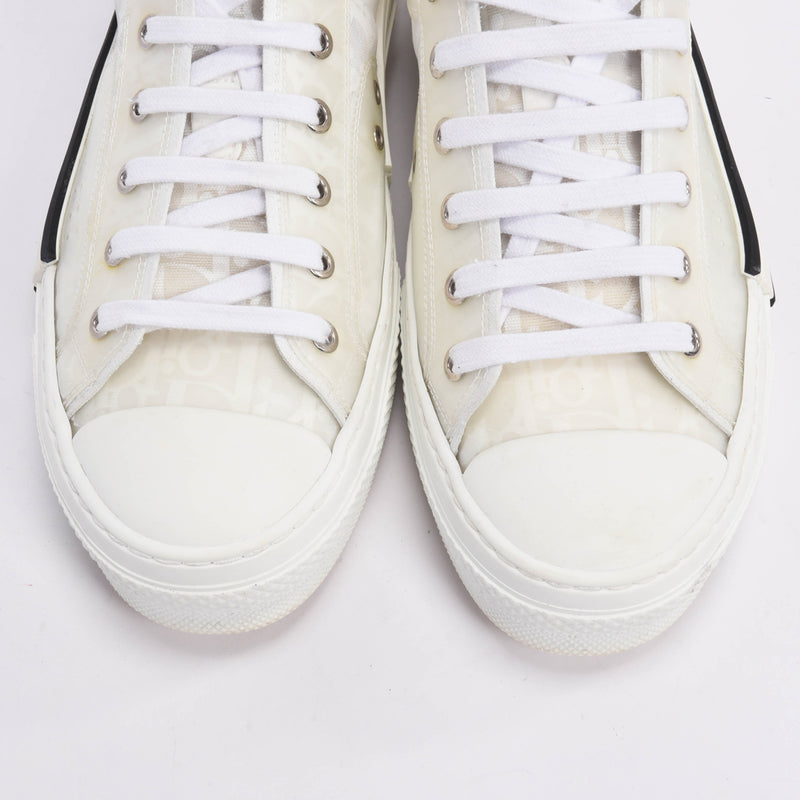 Dior White Oblique Canvas B23 Low Top Sneakers 41 - Blue Spinach