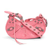 Balenciaga Pink Croc Embossed Le Cagole XS Bag - Blue Spinach