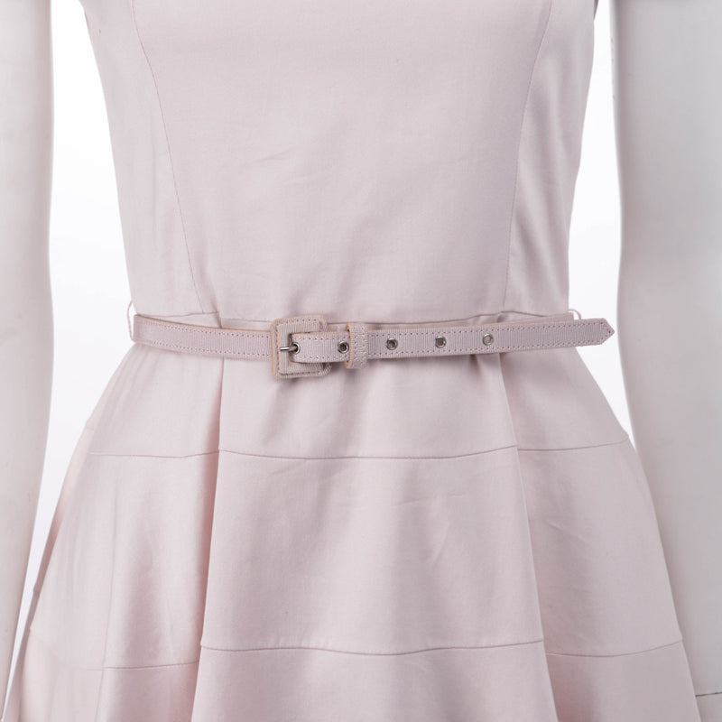 Dior Pale Pink Stretch Cotton Mini Belt Dress FR 36 - Blue Spinach