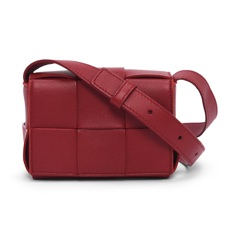 Bottega Veneta Red Intrecciato Candy Cassette Bag