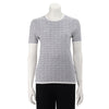 Prada Black & White Wool Logo Intarsia Knit Top IT 40 - Blue Spinach