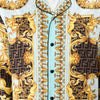 Fendace Gold & Blue Silk Baroque Shirt 3 - Blue Spinach