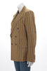 Gucci Brown Pinstriped GG Double Breasted Blazer IT 46 - Blue Spinach