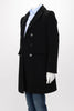 Burberry Prorsum Black Wool Blend Shearling Collar Coat 46 - Blue Spinach