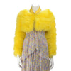 Gucci Yellow Marabou Bolero Jacket IT 38 - Blue Spinach