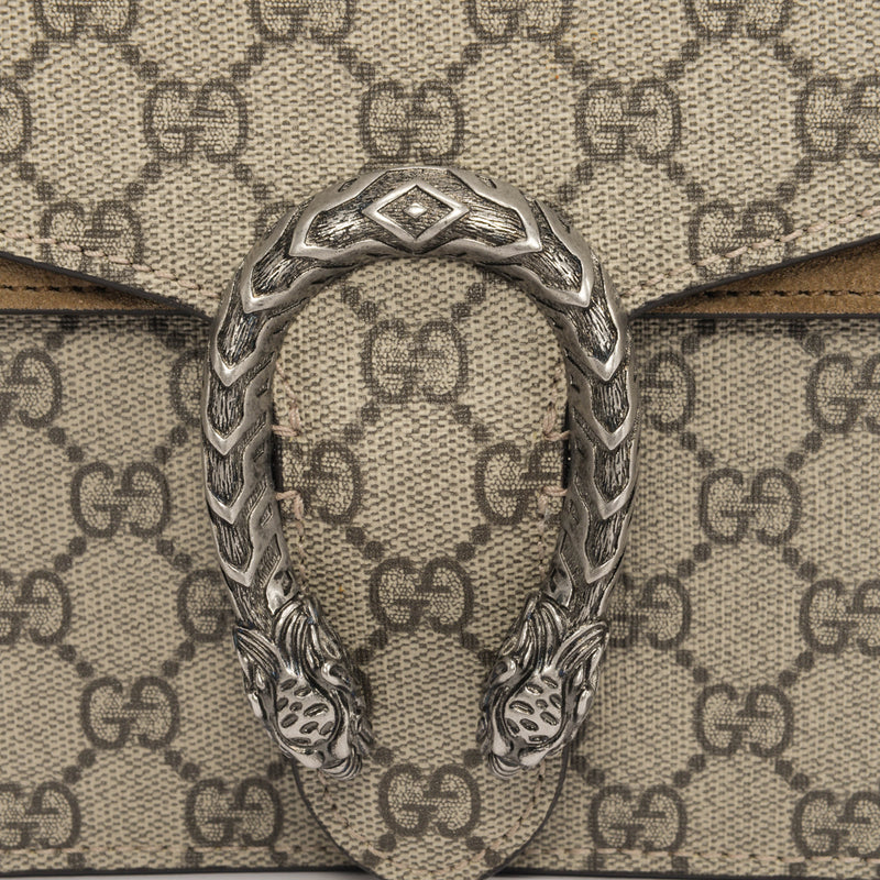 Gucci Beige GG Supreme Small Dionysus Bag - Blue Spinach