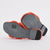 Hermes Orange Shearling Oran Sandals 36 - Blue Spinach