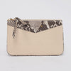 Louis Vuitton Cream Empreinte & Python Double Zip Pochette - Blue Spinach