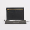 Tom Ford Black Grained Leather Flat Pouch - Blue Spinach