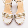 Christian Louboutin White & Gold Studded Madmonica Wedges 37 - Blue Spinach