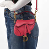 Dior Fuchsia Goatskin Micro Saddle Bag - Blue Spinach