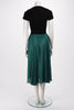 Gucci Green GG Lame Pleated Skirt IT 36 - Blue Spinach