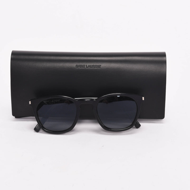 Saint Laurent Black Round Sunglasses - Blue Spinach