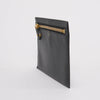 Tom Ford Black Grained Leather Flat Pouch - Blue Spinach