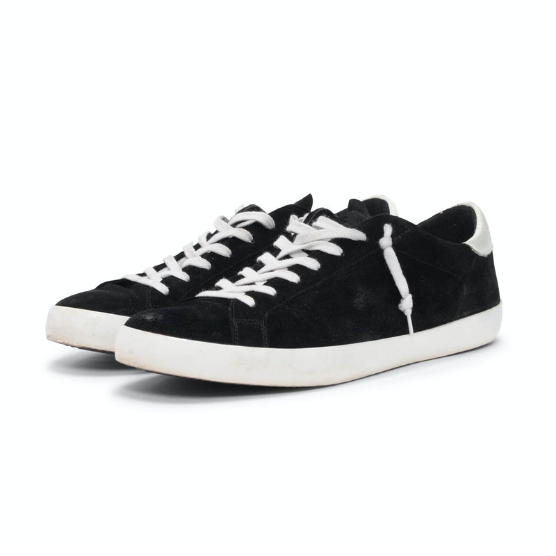 Golden Goose Black Oiled Suede Leather Superstar Sneakers 47 - Blue Spinach