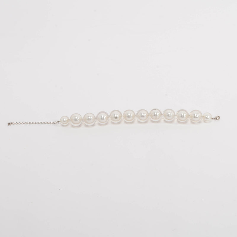 Chanel Resin Coated Faux Pearl Choker Necklace - Blue Spinach