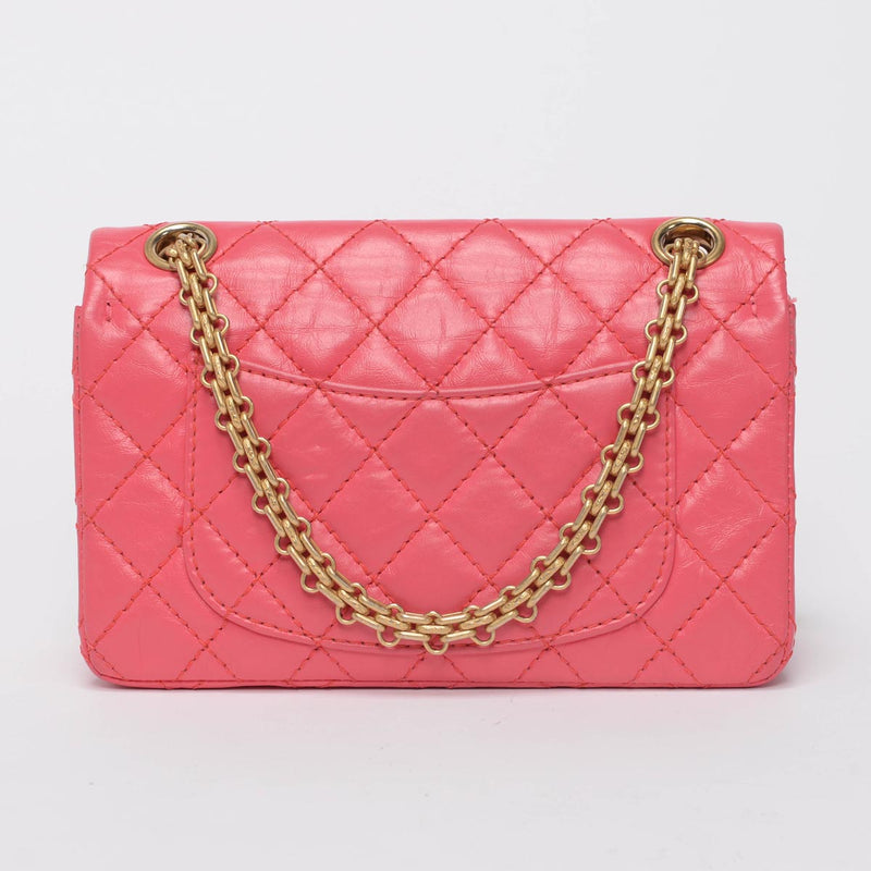 Chanel Pink Aged Calfskin Reissue Mini Flap Bag - Blue Spinach