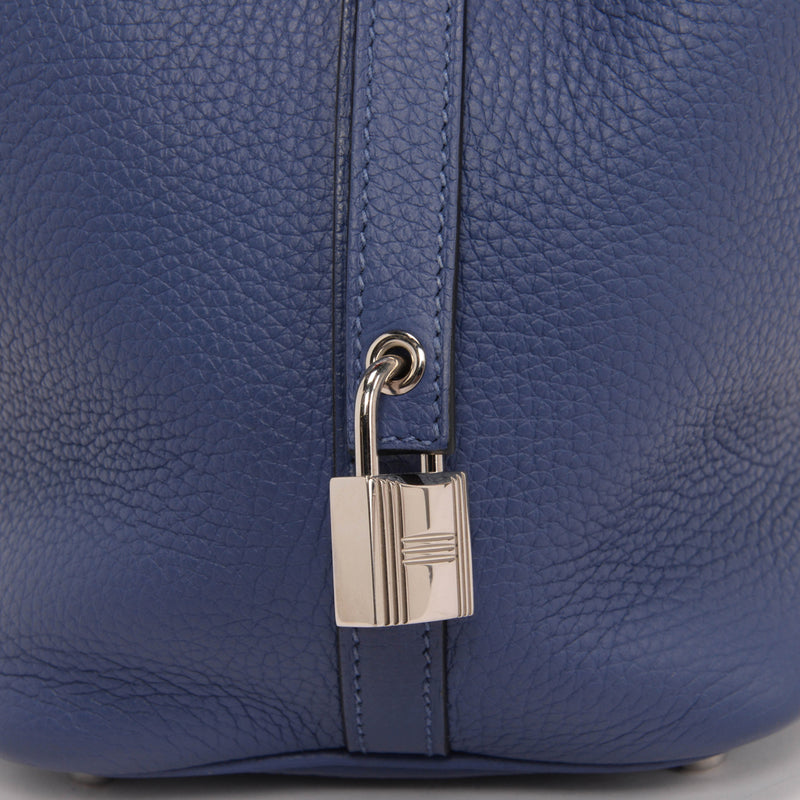 Hermes Bleu Brighton & Capucine Clemence Picotin Lock 18 - Blue Spinach