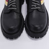 Gucci Black Leather Sylvie Web Lace-Up Shoes 7.5 - Blue Spinach