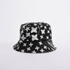 Chanel Black & White Printed Cotton Bucket Hat - Blue Spinach