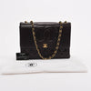 Chanel Vintage Brown Lambskin CC Maxi Flap Bag - Blue Spinach