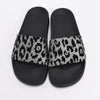 Balmain Black & Silver Leopard Print Calypso Slides 39 - Blue Spinach