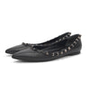 Valentino Noir Leather Rockstud Ballerina Flats 36 - Blue Spinach