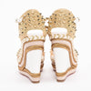 Christian Louboutin White & Gold Studded Madmonica Wedges 37 - Blue Spinach