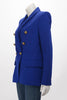 Balmain Royal Blue Wool Twill Longline Blazer FR 40 - Blue Spinach