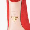 Prada Red Suede Low Heel Pumps - Blue Spinach