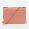 Chanel Pink Quilted Sheepskin Front Chain Flap Bag - Blue Spinach