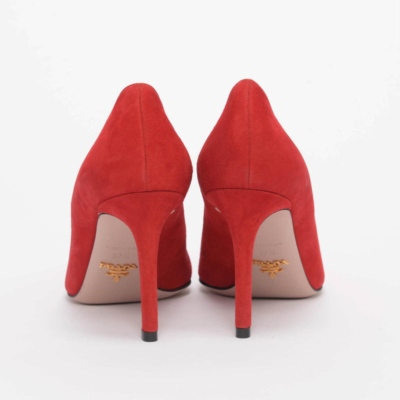 Prada Red Suede Pumps - Blue Spinach